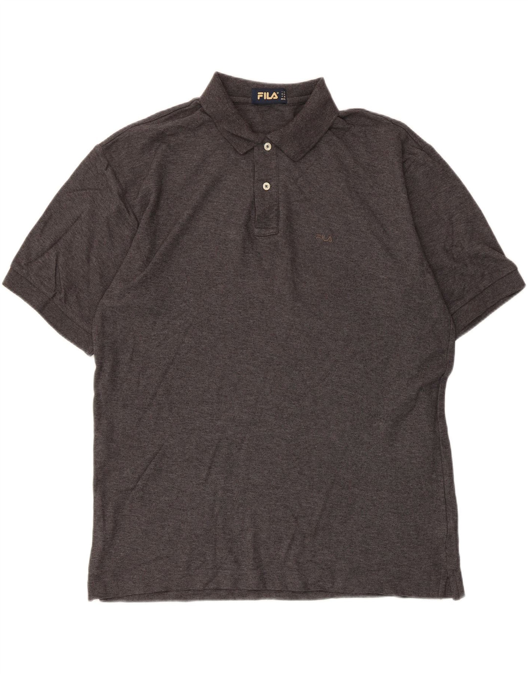 Camisa polo masculina Fila XL cinza manchado de algodão