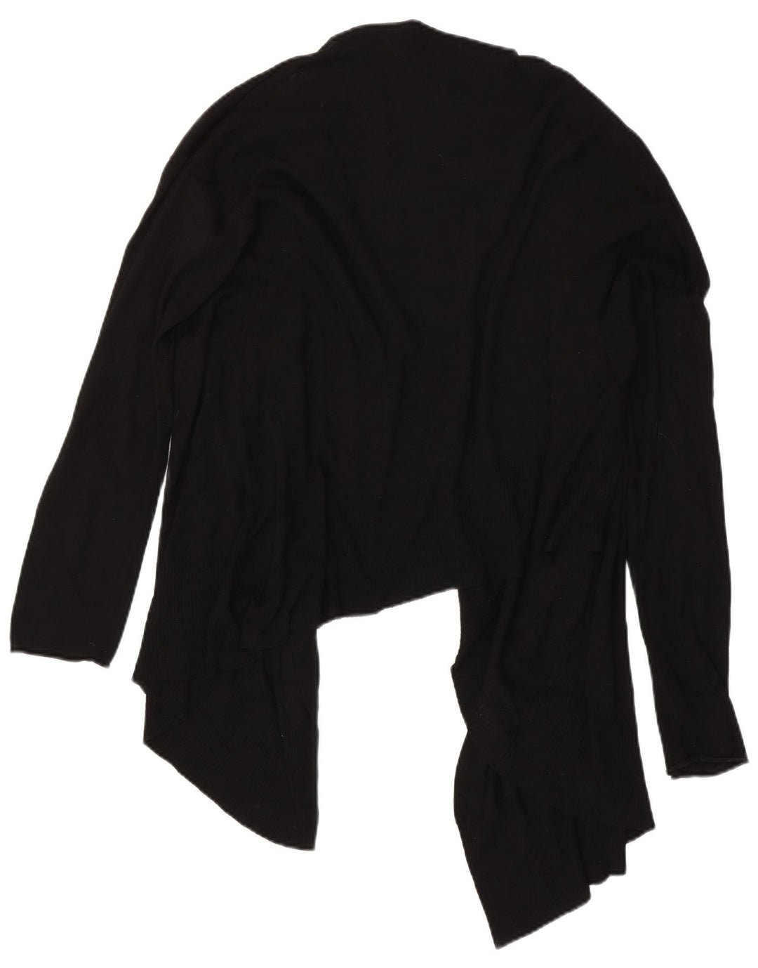 Suéter cardigã aberto assimétrico Zara feminino Reino Unido 16 grande preto