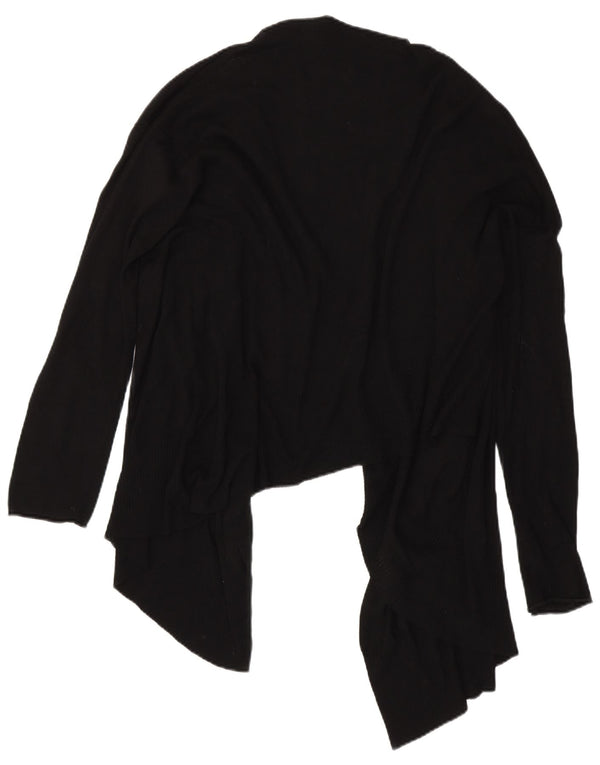 Suéter cardigã aberto assimétrico Zara feminino Reino Unido 16 grande preto