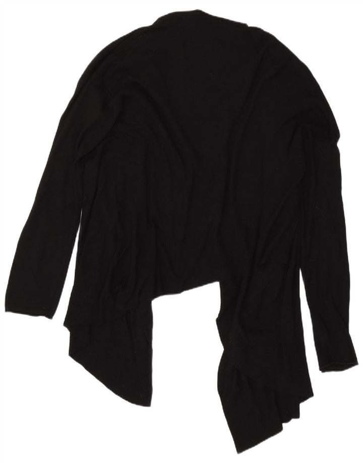 Suéter cardigã aberto assimétrico Zara feminino Reino Unido 16 grande preto