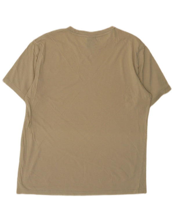 Champion Mens Graphic T-Shirt Top Small Beige Cotton