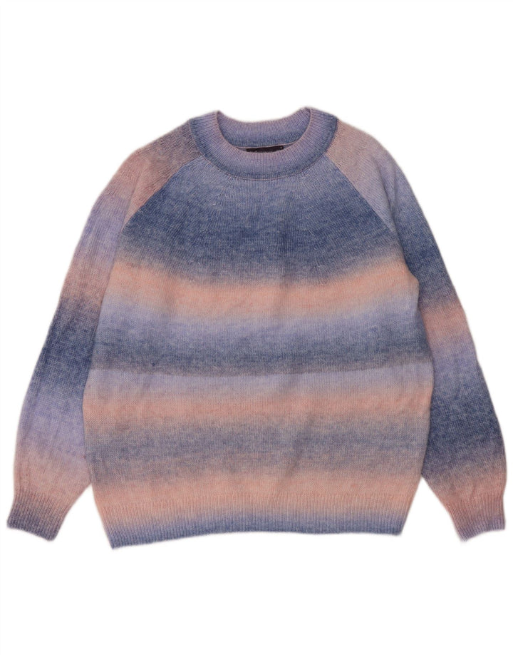 Suéter feminino Marks & Spencer com gola redonda e listrado azul médio UK 14