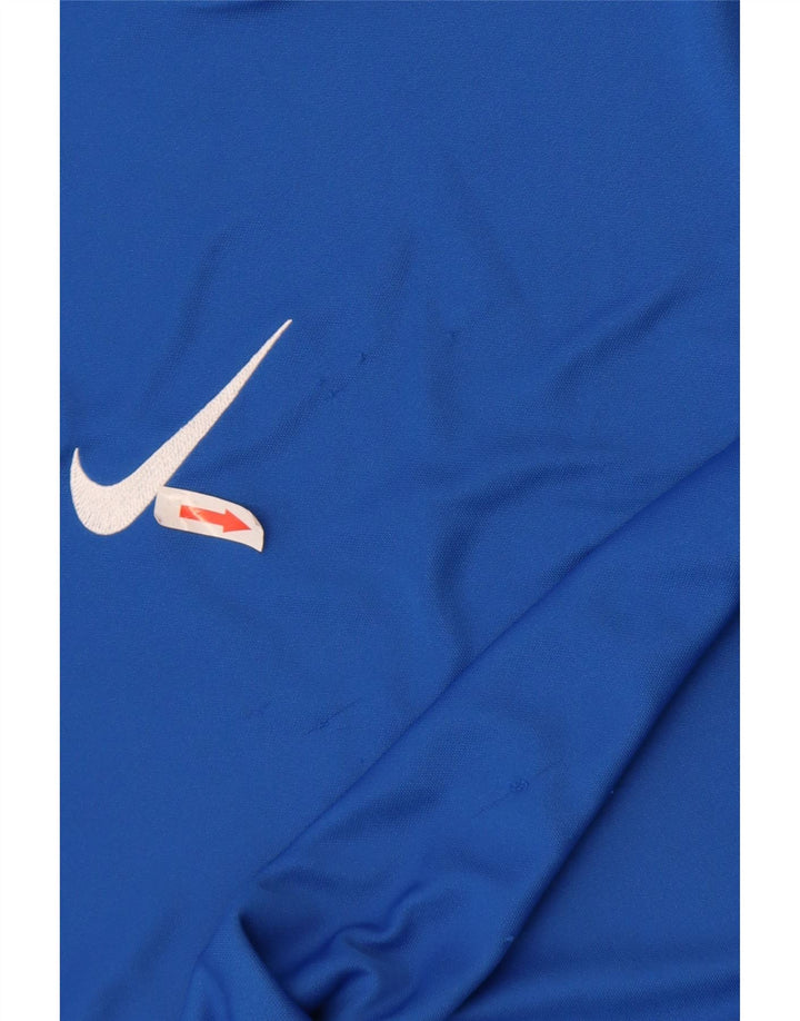 Nike Mens Dri Fit Camiseta Top Médio Azul Poliéster