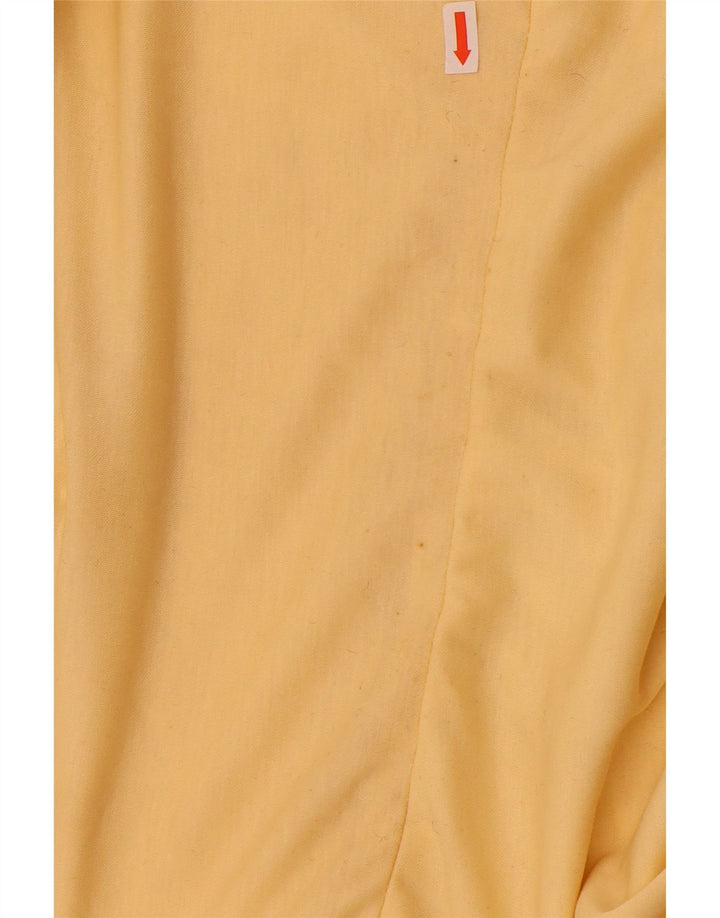 Vestido feminino vintage sem mangas evasê EU 40 poliéster amarelo médio