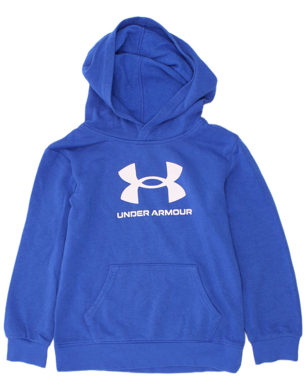 Suéter gráfico com capuz Under Armour Boys 6-7 anos algodão azul