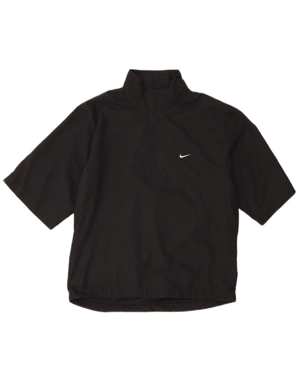 Nike masculino manga curta pulôver agasalho jaqueta superior Reino Unido 39/41 médio preto