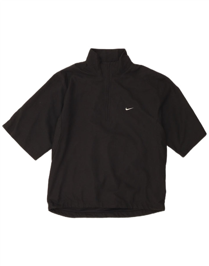 Nike masculino manga curta pulôver agasalho jaqueta superior Reino Unido 39/41 médio preto