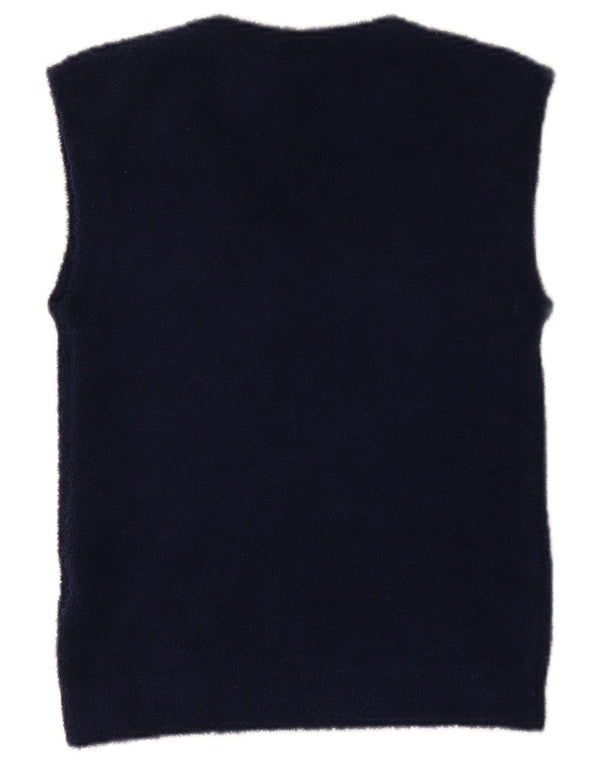 Adidas Womens Vest Tank Top UK 12 Médio Azul Marinho Listrado Poliéster