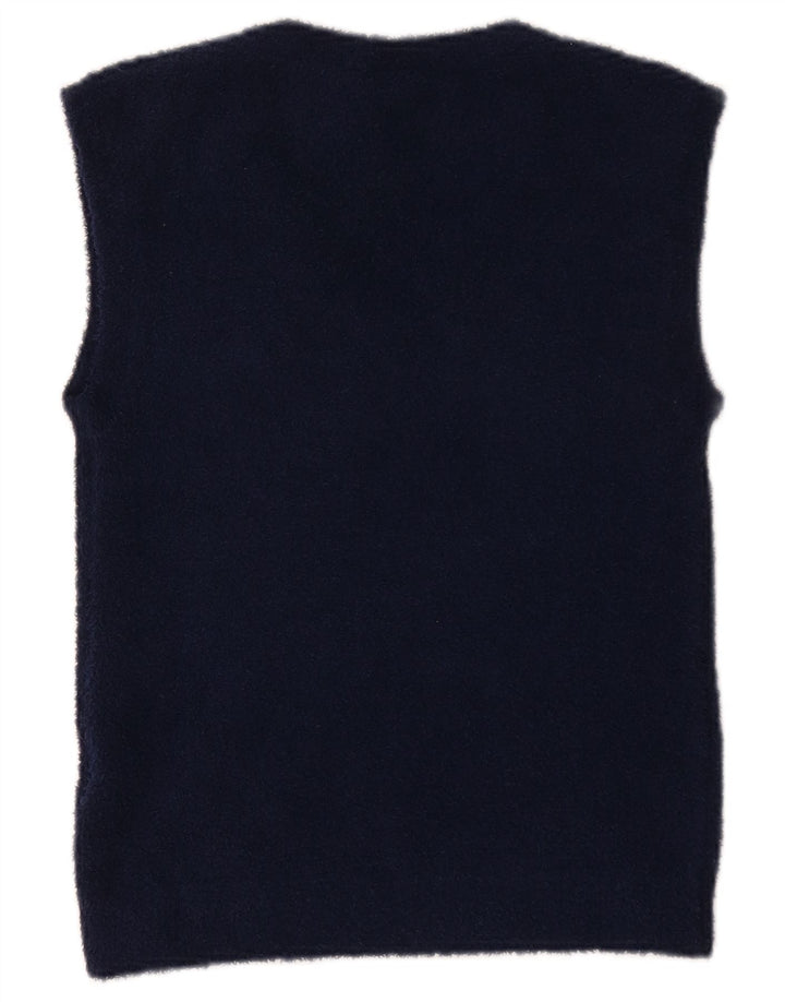 Adidas Womens Vest Tank Top UK 12 Médio Azul Marinho Listrado Poliéster