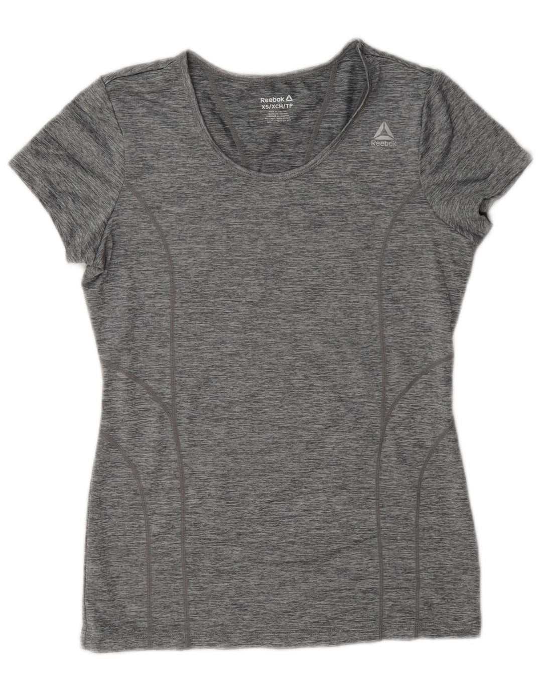 Camiseta feminina Reebok Top UK 6 XS poliéster cinza