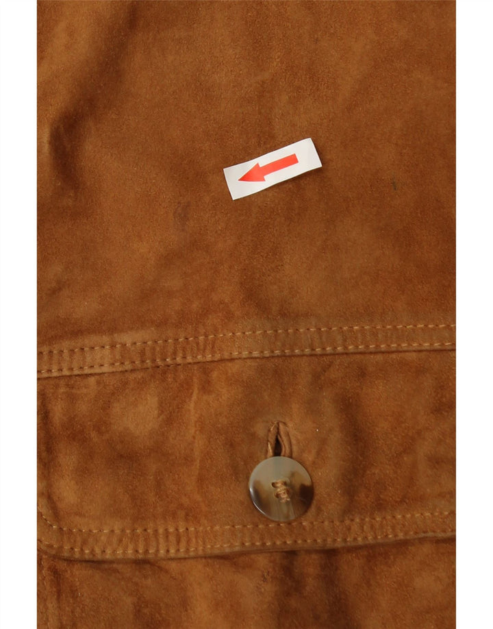 Jaqueta bomber masculina vintage de camurça UK 42 XL marrom