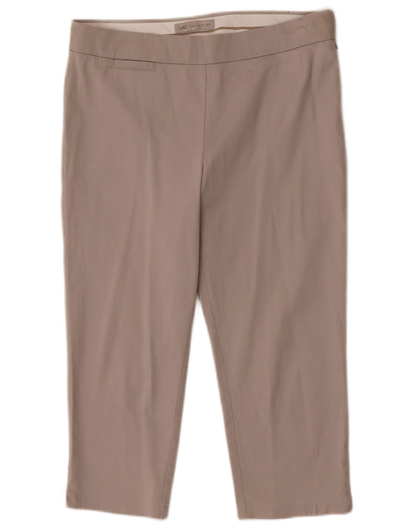 Calça capri feminina Marks & Spencer W30 L20 algodão bege