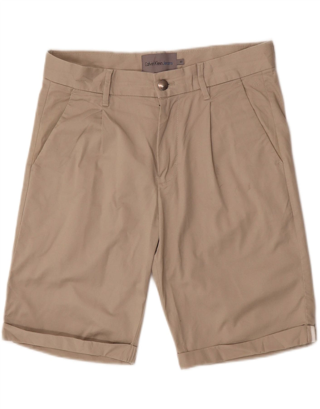 Calvin Klein Masculino Pegged Chino Shorts W30 Médio Bege