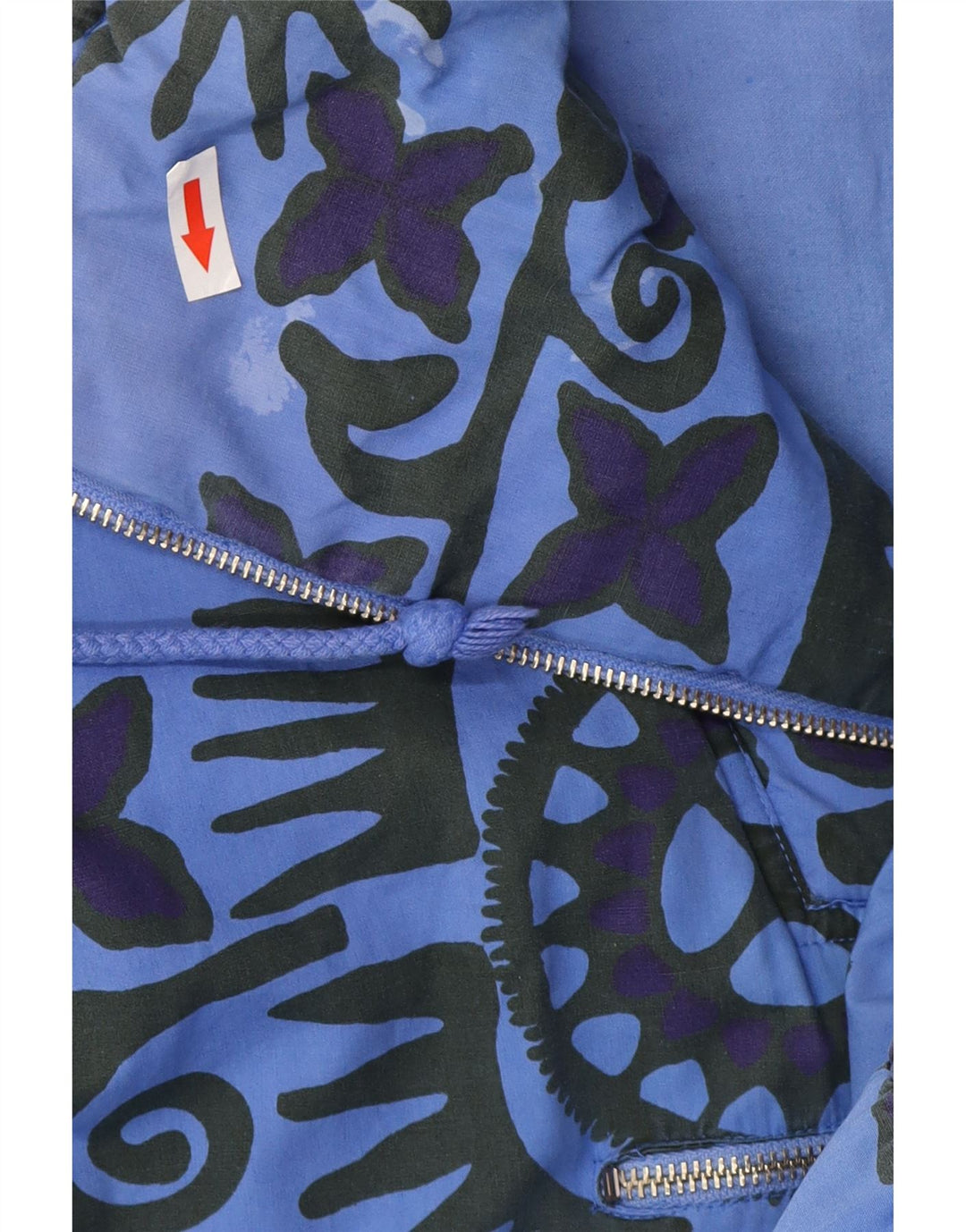 Jaqueta Anorak Vintage Masculina Solta Fit Reino Unido 38 Algodão Geométrico Azul Médio