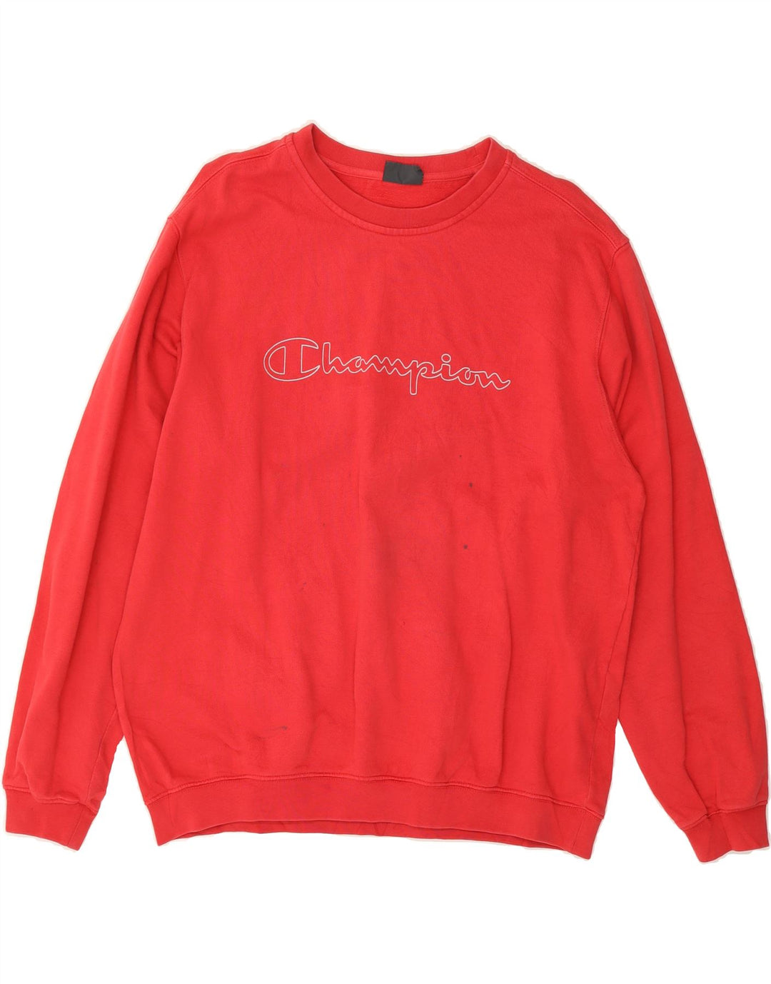 CHAMPION Mens Graphic Sweatshirt Jumper Large Red Cotton Vintage Champion and Second-Hand Champion from Messina Hembry 
