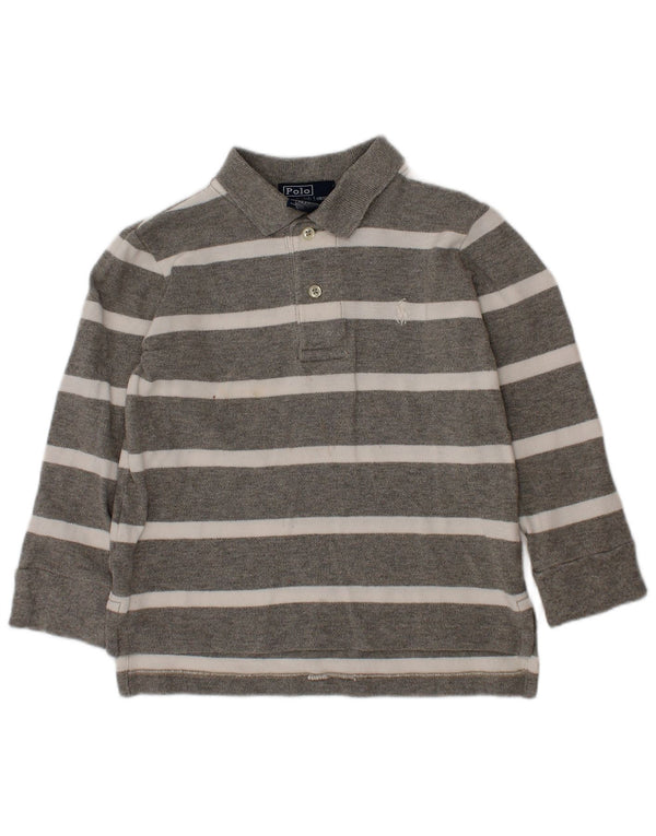 POLO RALPH LAUREN Camisa polo bebê menino 18-24 meses listrada cinza