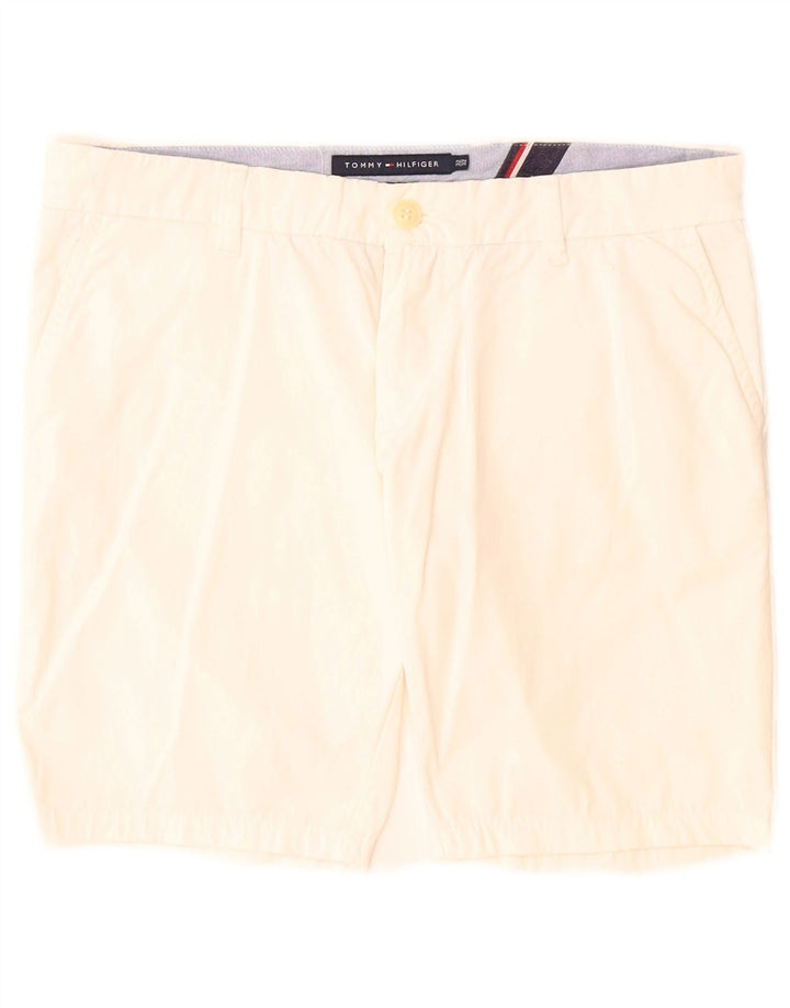 Tommy Hilfiger Masculino Slim Fit Chino Shorts W32 Médio Branco