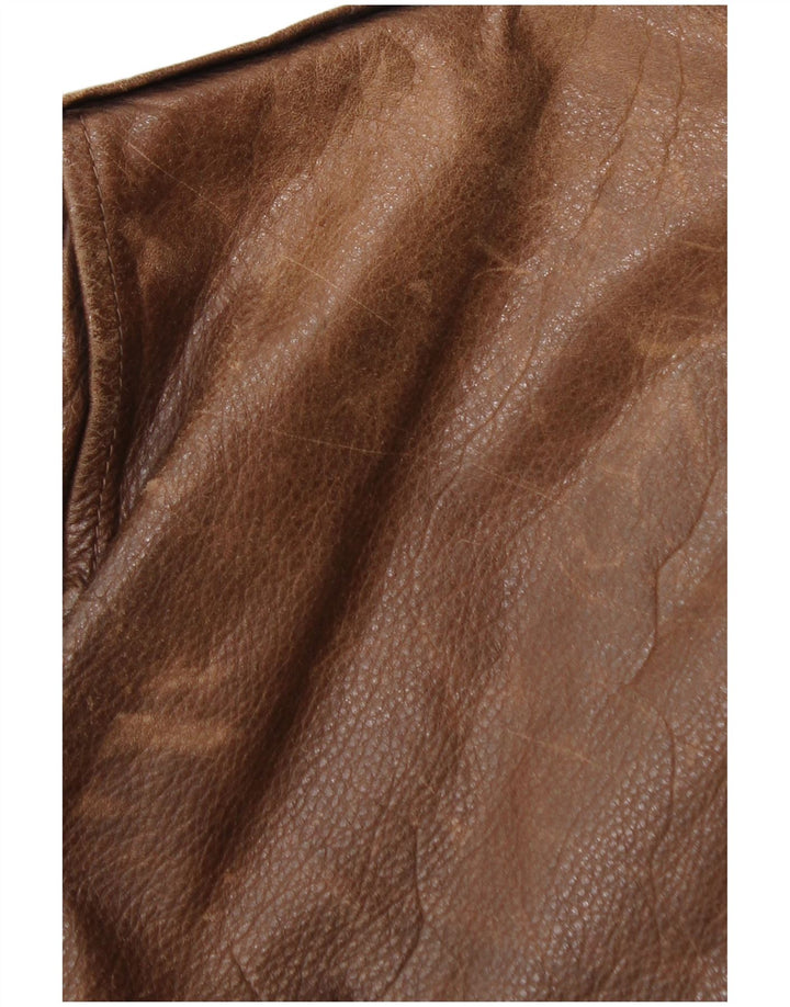 Jaqueta masculina de couro bomber La Matta IT 50 grande couro marrom