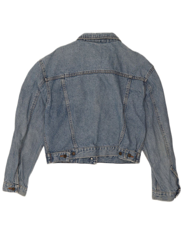 Jaqueta jeans feminina Wampum UK 16 grande algodão azul