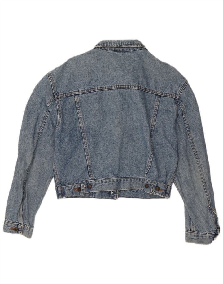Jaqueta jeans feminina Wampum UK 16 grande algodão azul