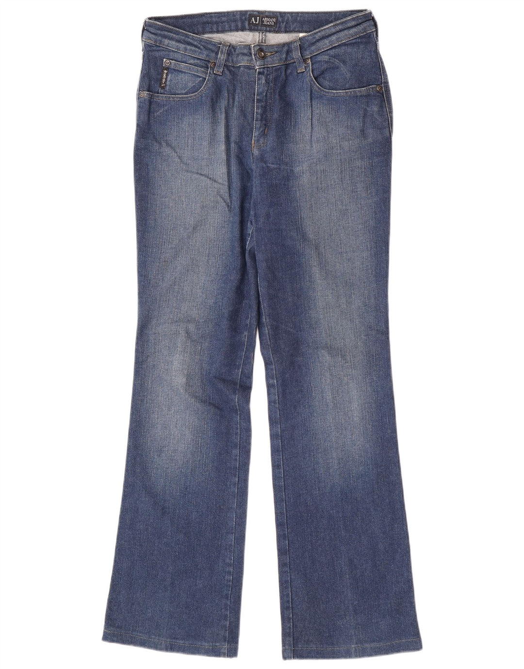 Armani feminino bootcut jeans W31 L31 azul algodão