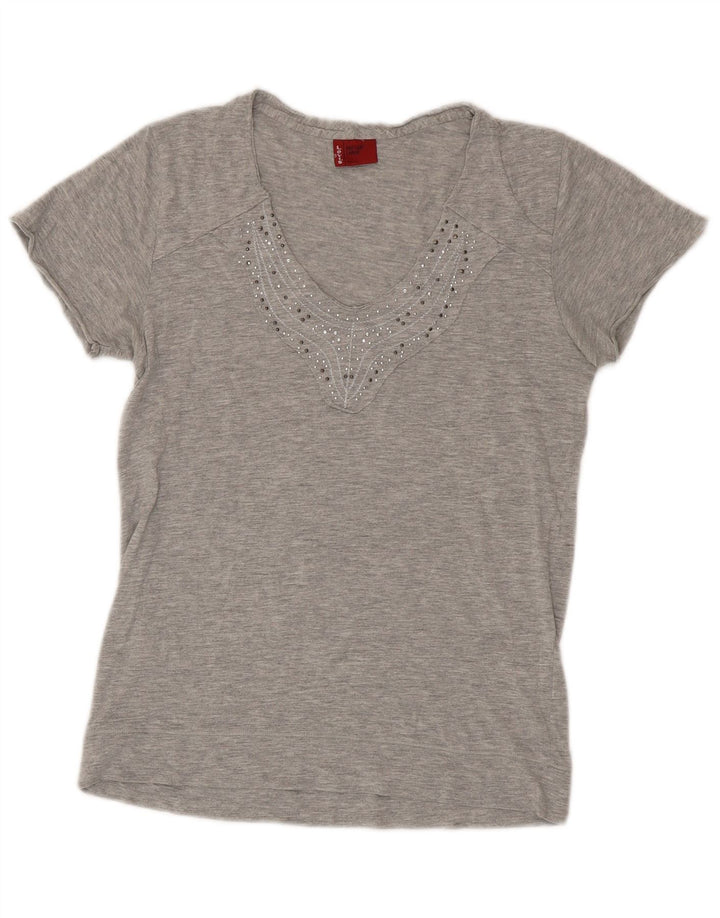 Camiseta feminina Levi's UK 14 grande algodão cinza