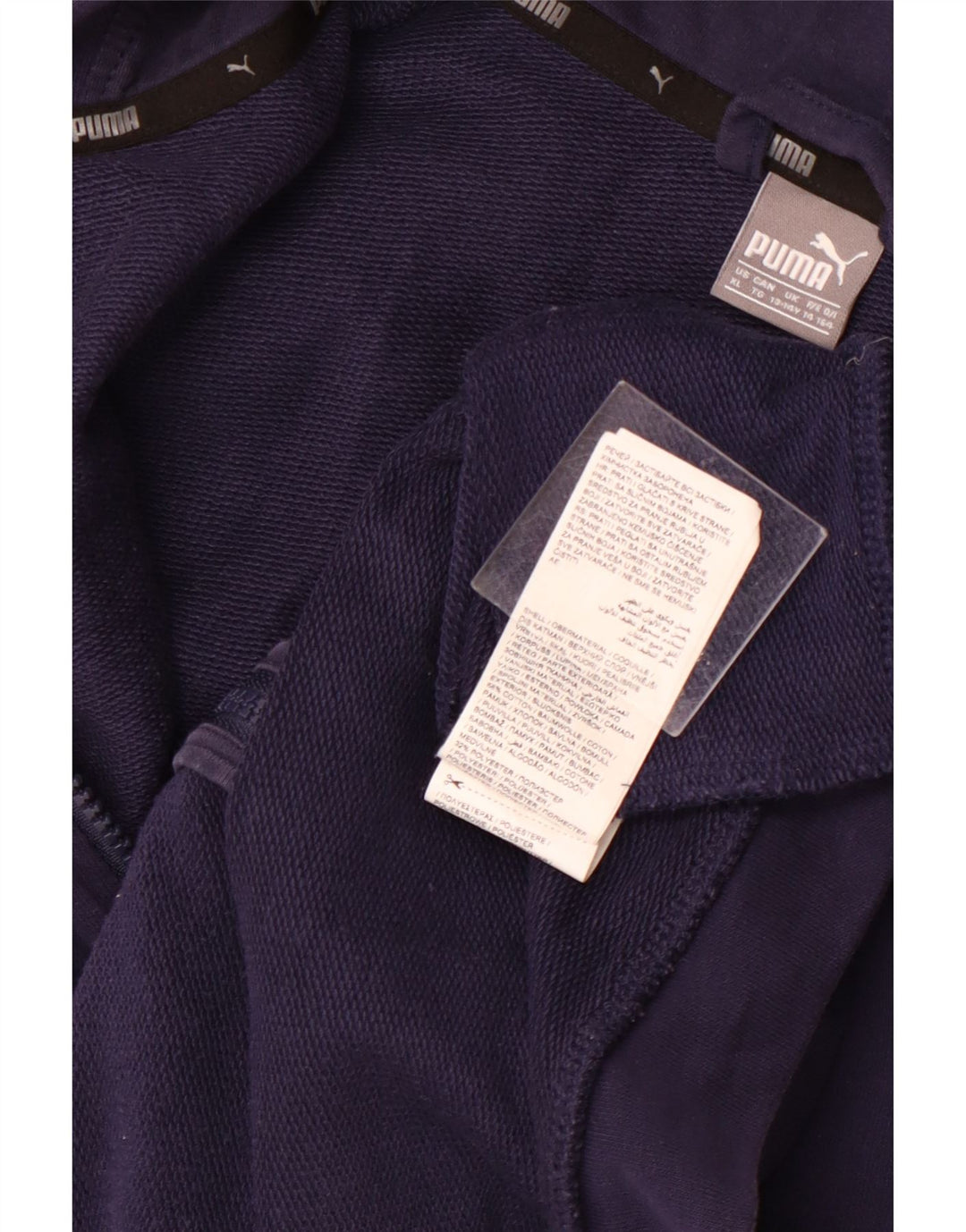 Suéter PUMA Boys Graphic Zip com capuz 13-14 anos azul marinho algodão