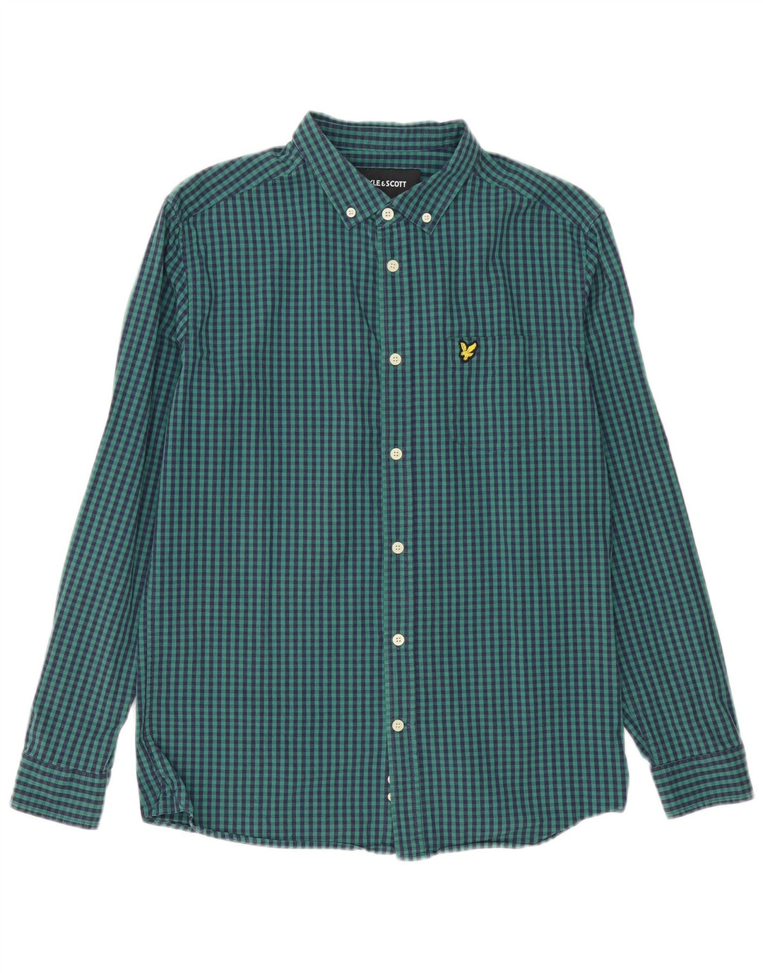 Camisa masculina slim fit LYLE & SCOTT grande algodão verde guingão