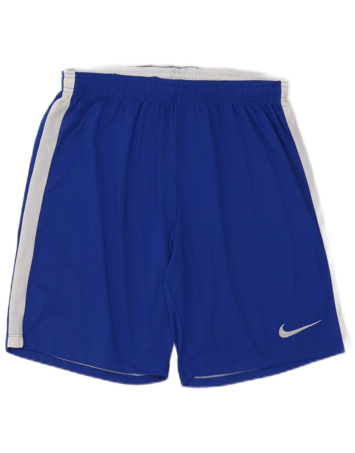 Shorts esportivos masculinos Nike Dri Fit médio azul colorblock poliéster