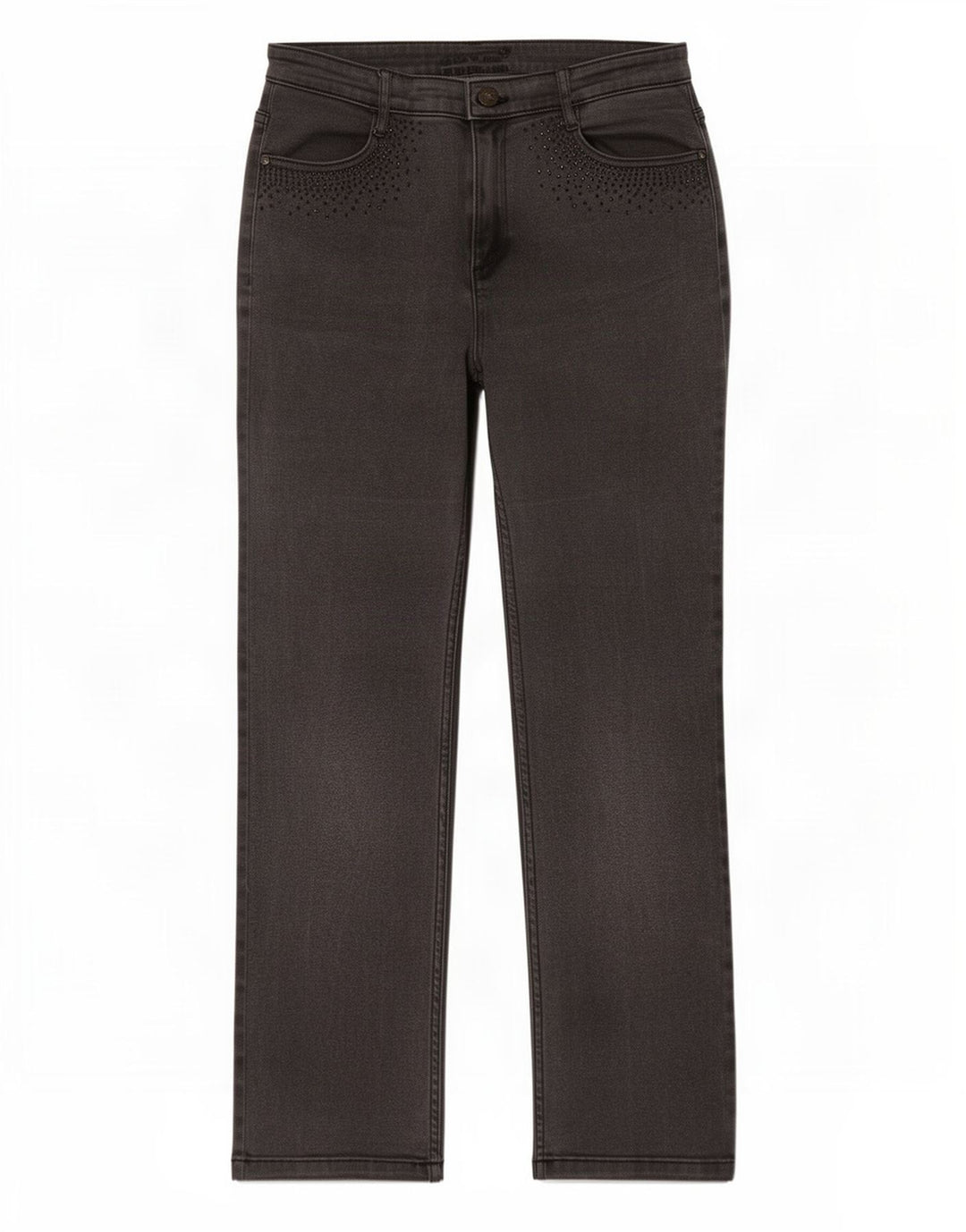 Jeans retos femininos Marks & Spencer Reino Unido 12 médio W30 L29 algodão cinza