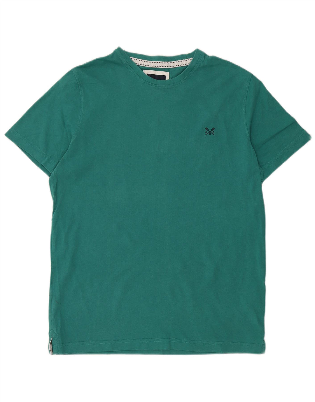 Camiseta masculina Crew Clothing Top algodão verde médio