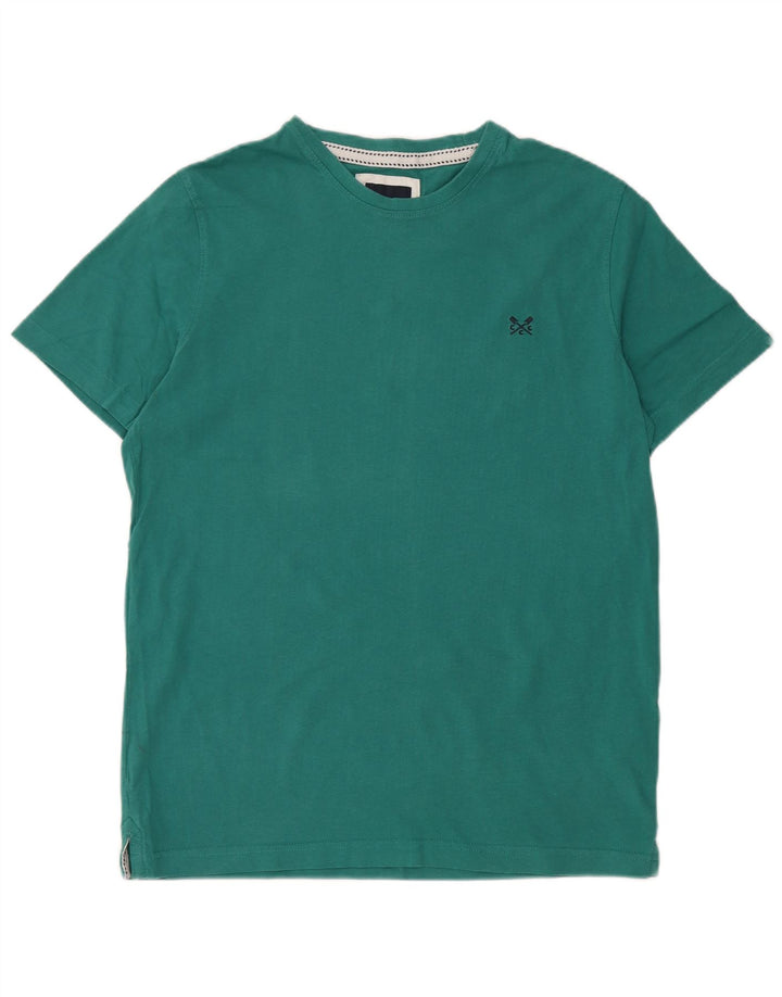 Camiseta masculina Crew Clothing Top algodão verde médio