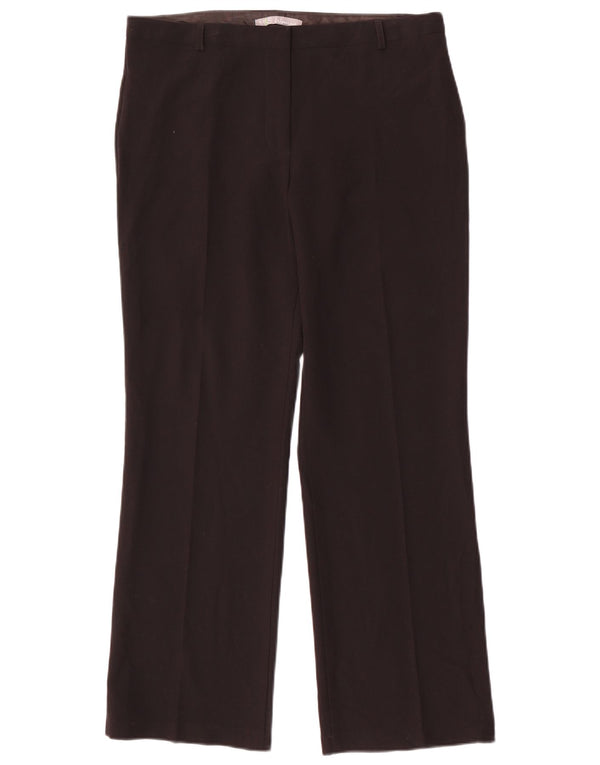 Calça feminina reta casual MARKS & SPENCER Reino Unido 12 médio W32 L28 preta
