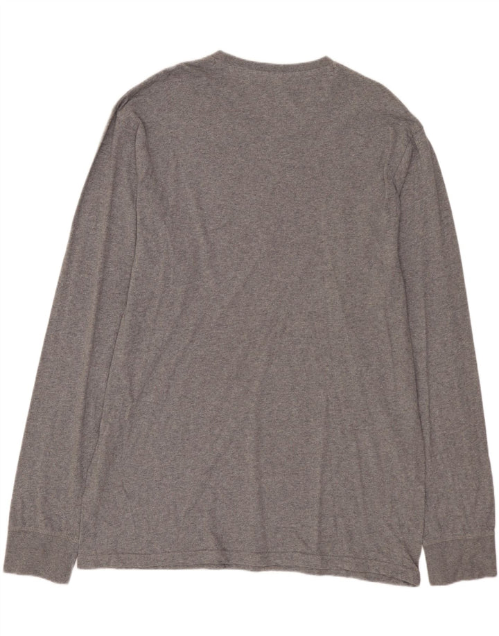 RUSSELL ATLÉTICO Mens Tailored Fit Gráfico Top Manga Longa 3XL Algodão Cinza