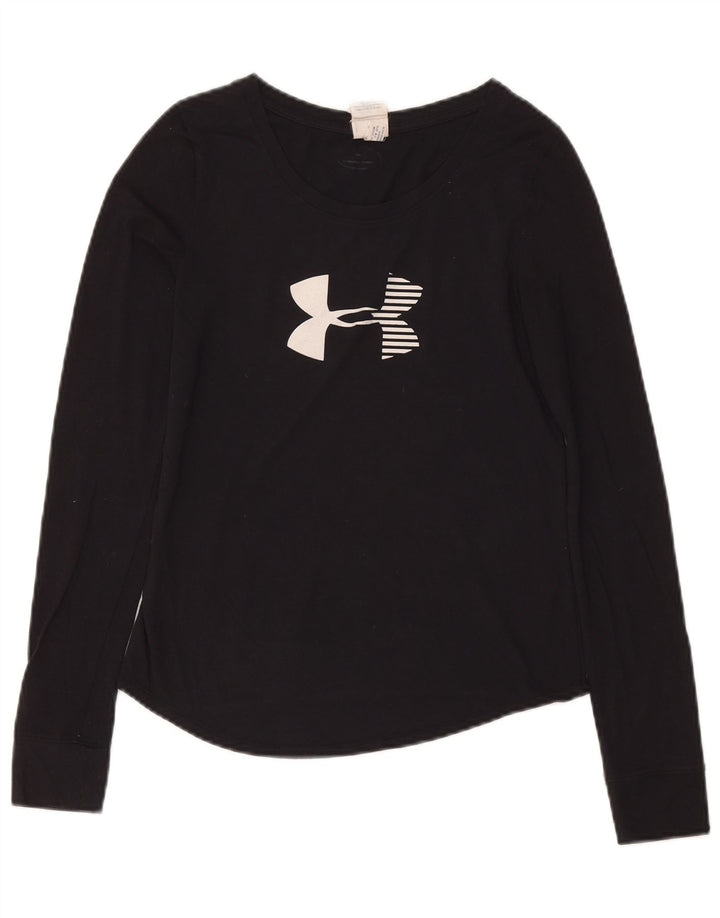 Top gráfico feminino UNDER ARMOUR manga comprida Reino Unido 10 pequeno azul marinho