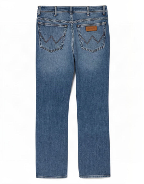 Wrangler Masculino Texas Straight Jeans W33 L32 Azul Algodão