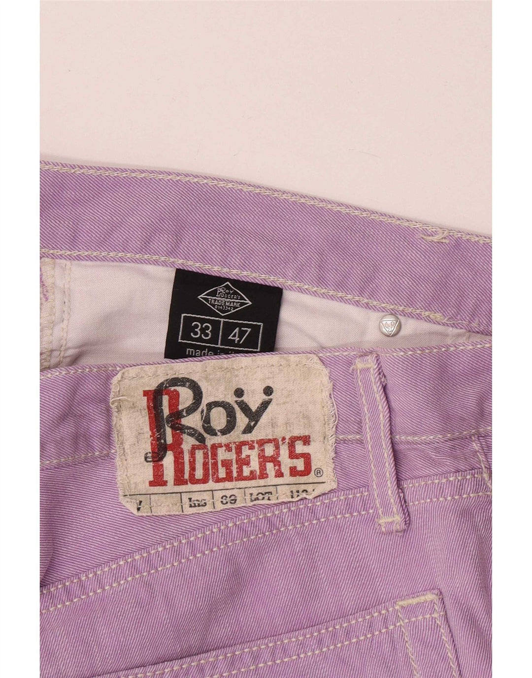 Roy Rogers Calça jeans feminina slim W33 L32 algodão roxo