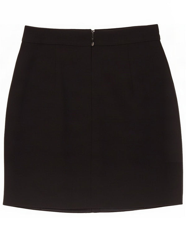 Mini saia feminina vintage de cintura alta IT 44 Médio W26 Preto