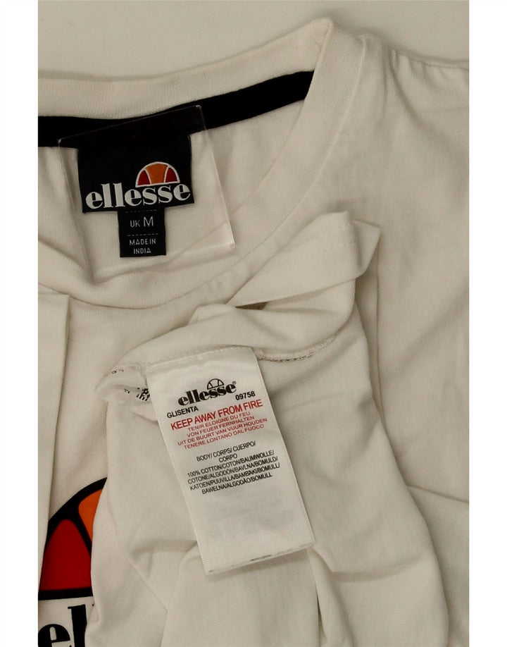 Camiseta masculina gráfica ELLESSE Top médio algodão branco