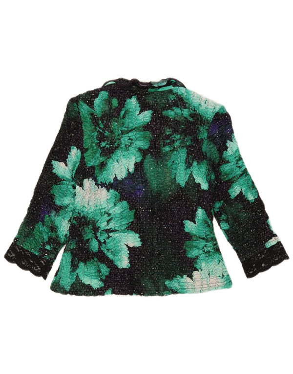 Jaqueta blazer feminina Joseph Ribkoff manga 3/4 Reino Unido 12 verde médio floral