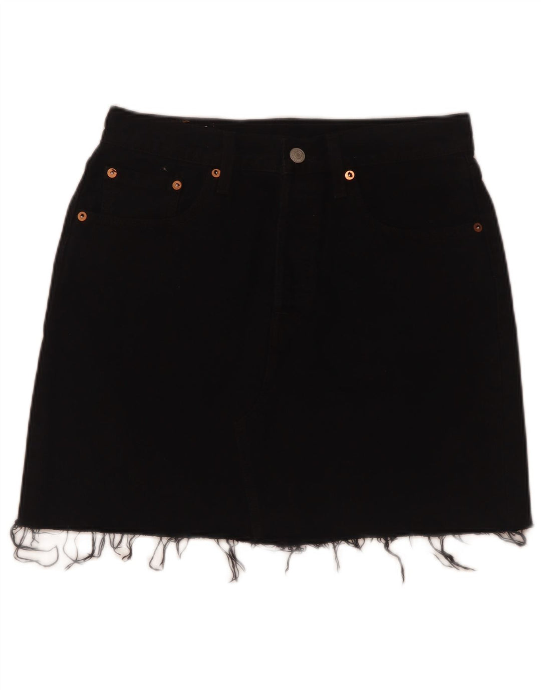Saia jeans feminina Levi's W28 médio algodão preto