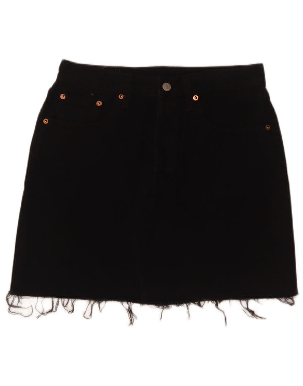 Saia jeans feminina Levi's W28 médio algodão preto