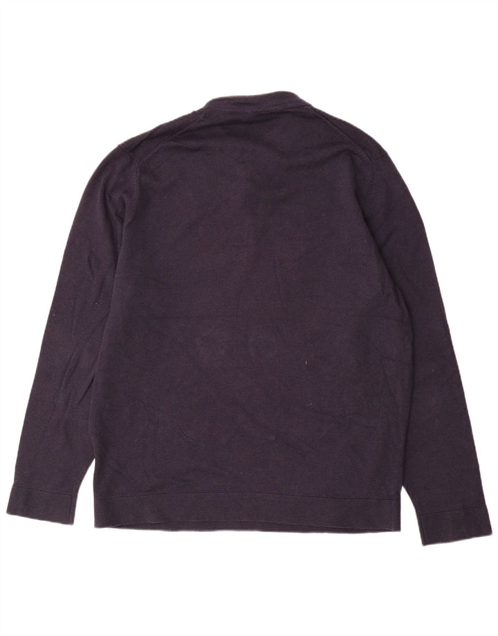Suéter masculino Massimo Dutti com gola redonda e algodão azul marinho XL