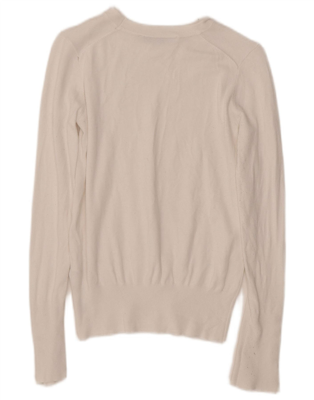 Suéter feminino ZARA com gola canoa Reino Unido 10 viscose branca pequena