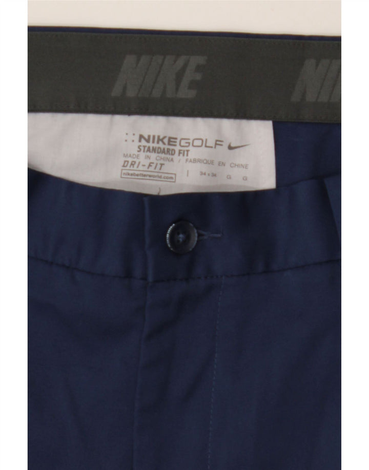 Calça casual masculina NIKE Dri Fit Standard Fit W34 L34 azul marinho poliéster