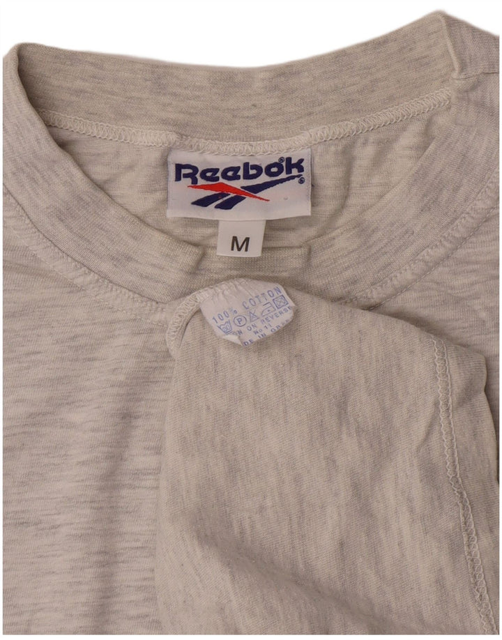 Camiseta masculina Reebok Graphic Top cinza médio algodão manchado