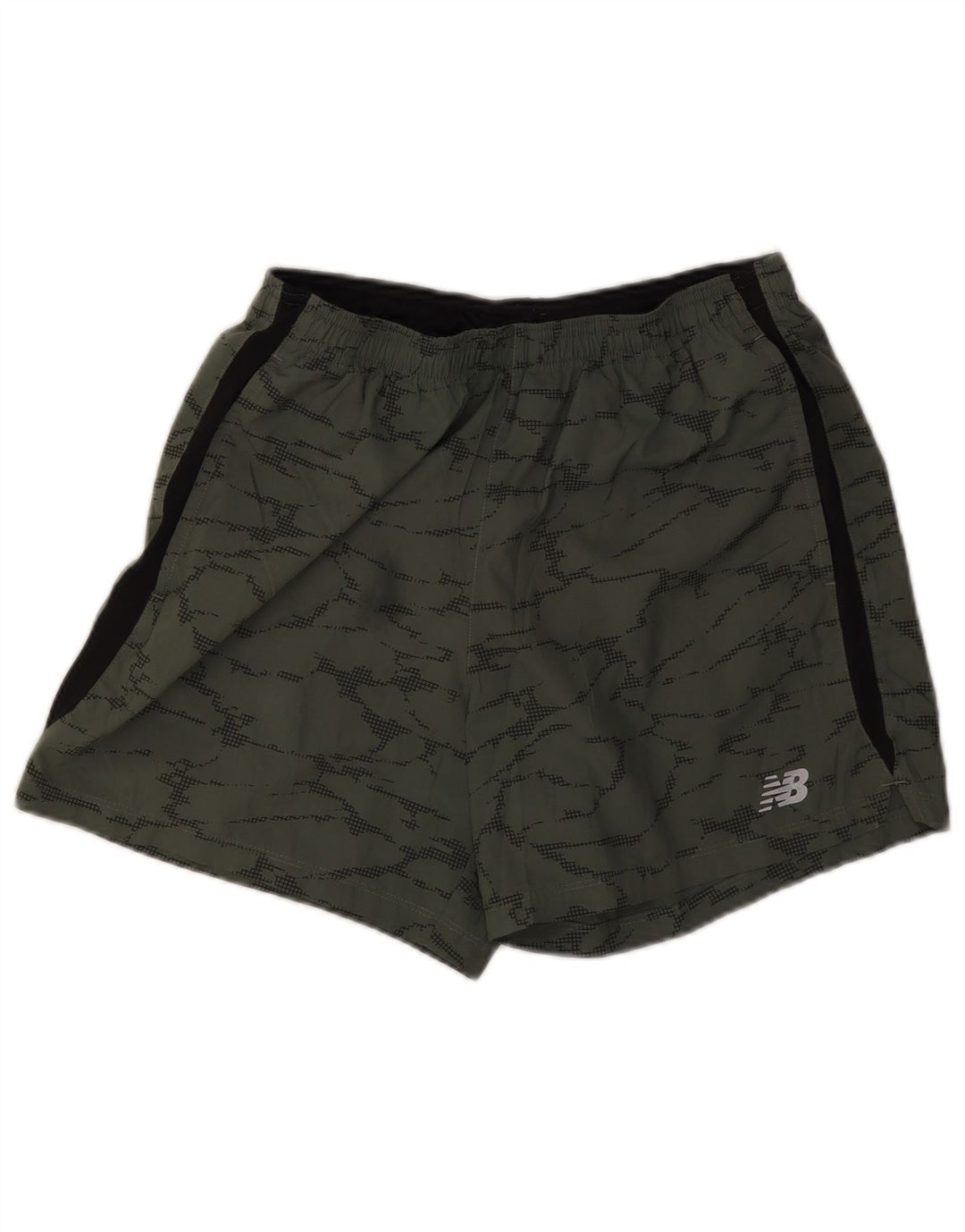 Shorts esportivos masculinos New Balance poliéster camuflado cáqui médio
