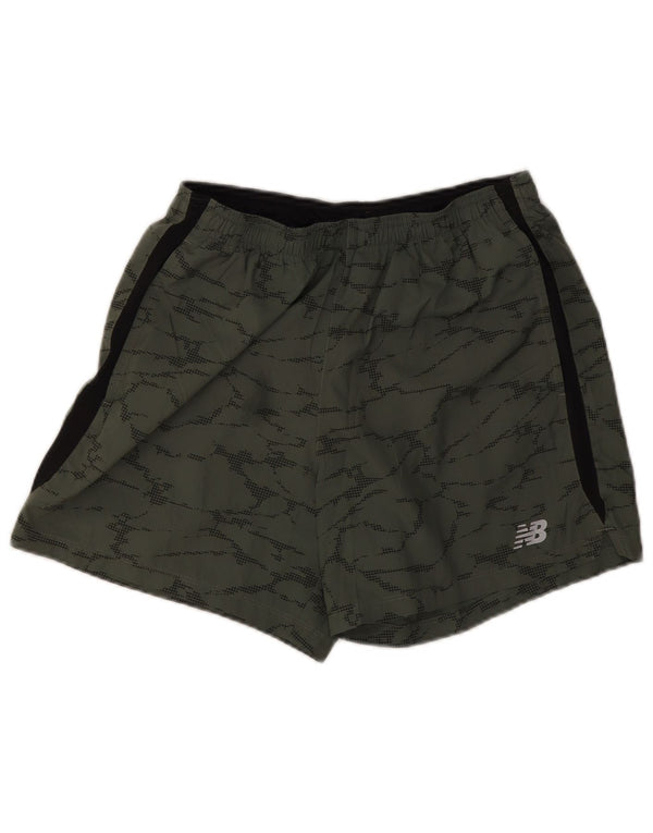 New Balance Mens Sport Shorts Medium Khaki Camouflage Polyester