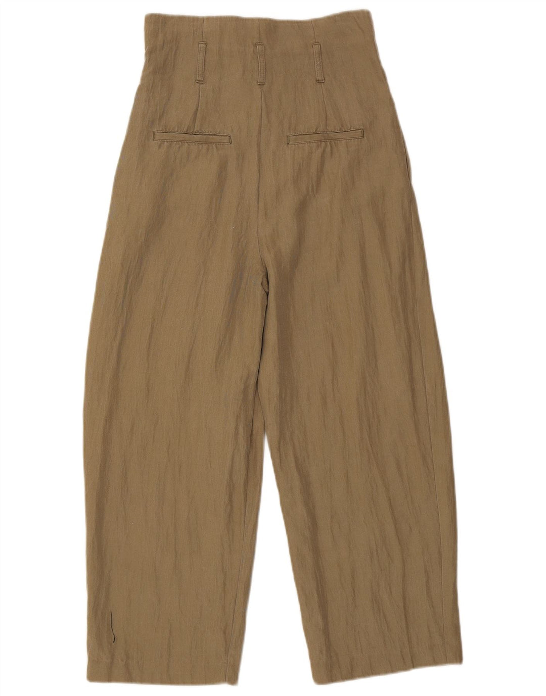 Zara Calça feminina cortada com pegged pequena W26 L24 cáqui