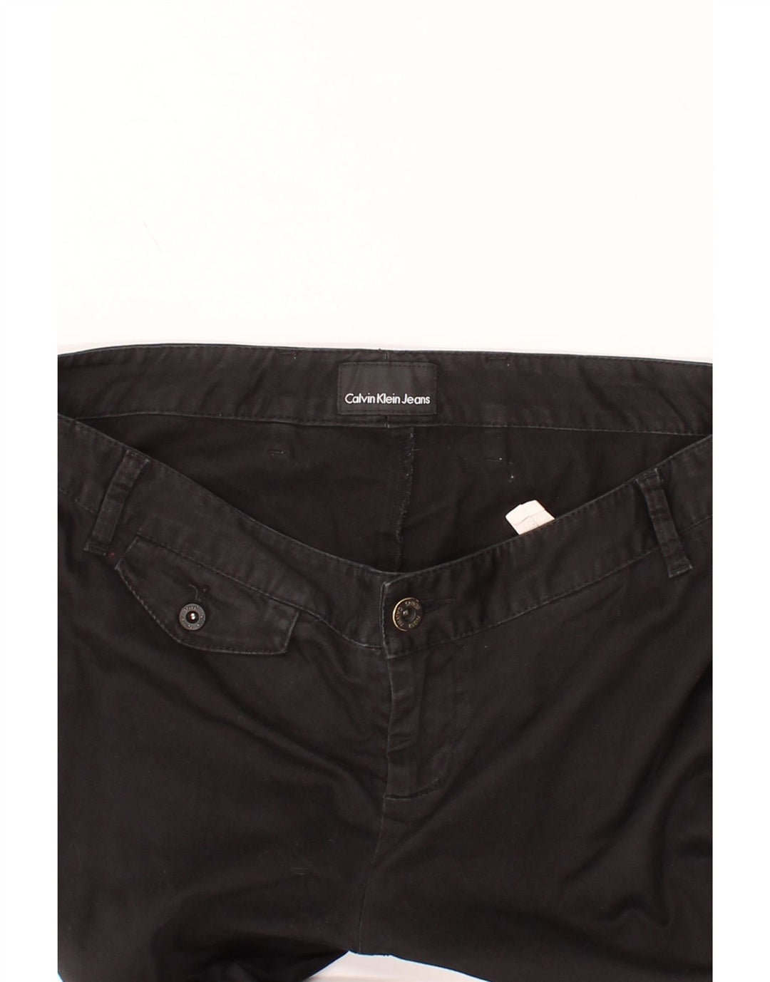 CALVIN KLEIN Womens Straight Casual Trousers W31 L29 Black Cotton Vintage Calvin Klein and Second-Hand Calvin Klein from Messina Hembry 